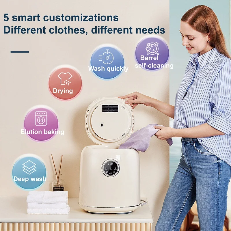 250 واط غسالة أوتوماتيكية بالكامل متعددة الوظائف الجوارب الملابس الداخلية ملابس الطفل غسالة تجفيف آلة صغيرة سريعة الجفاف