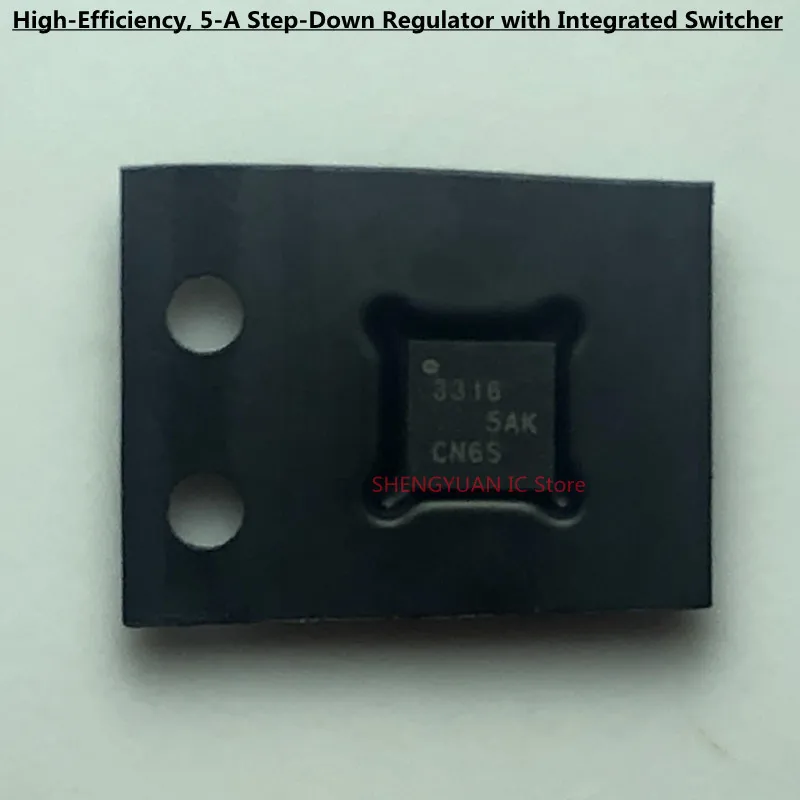 5Pcs TPS53316RGTR 3316 QFN-16 TPS53316RGT TPS53316 High-Efficiency, 5-A Step-Down Regulator with Integrated Switcher 100% new