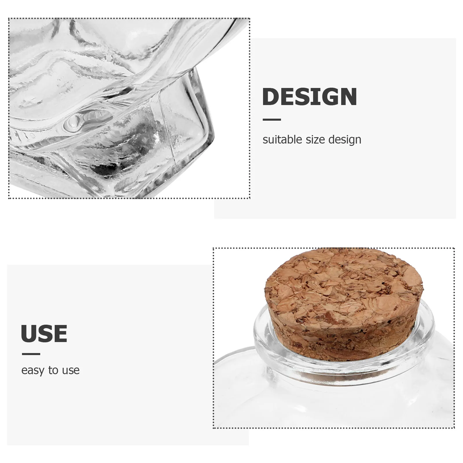 

1pcs Heart Shaped Bottle Clear Glass Jar Cork Diy Wishing Messages Storage Decorative Container Wedding Favor Gift Home Decor