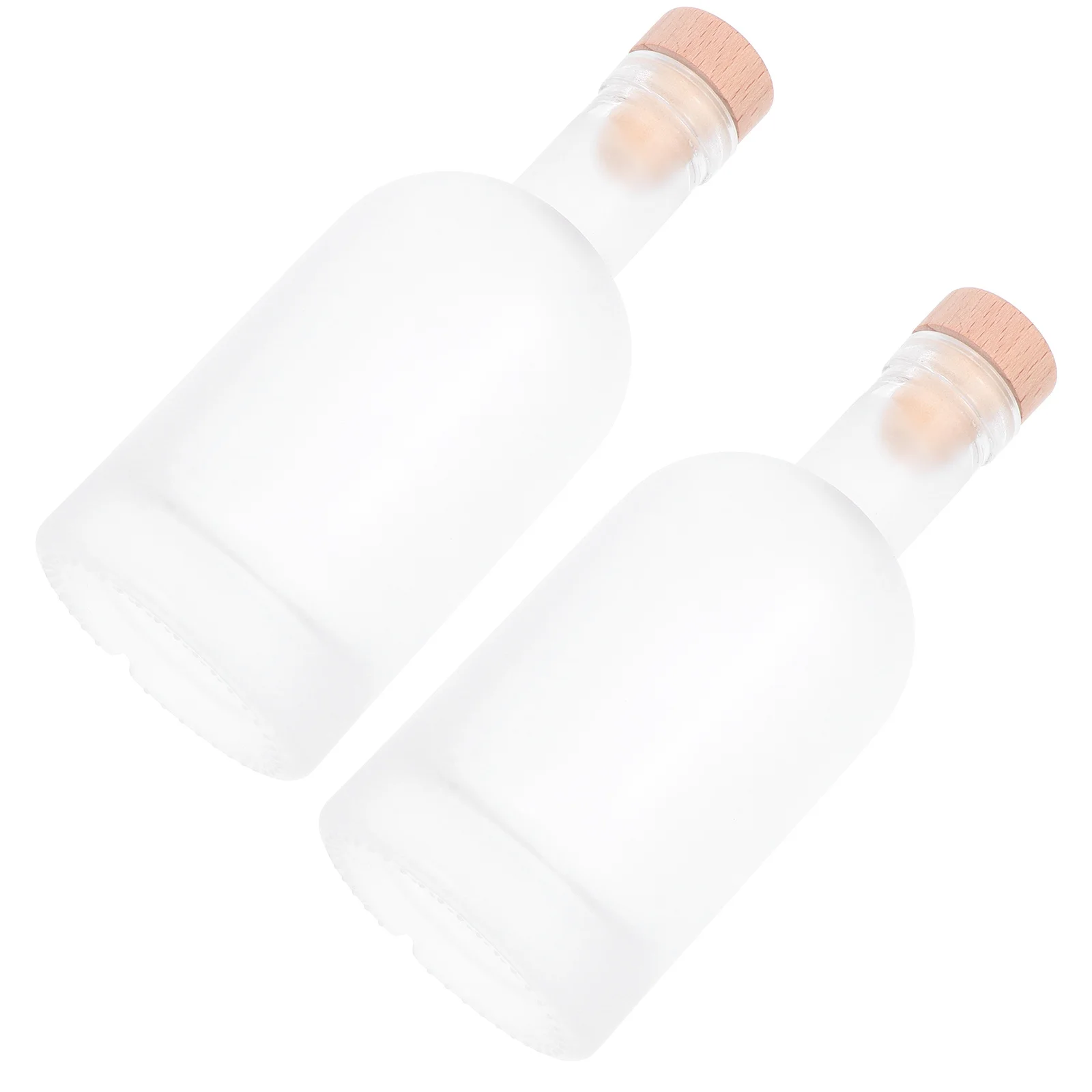 

2pcs Fruit Wine Frosted Glass Diy Brewing Bottle Airtight Cork Lid For Home Party Picnic Use Glass Cider Bottle Kitchen Bar