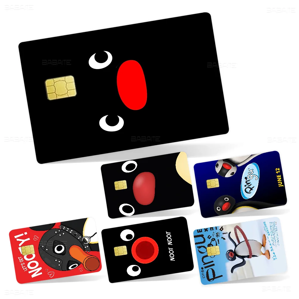 

Cartoon Pingu Penguin Film Skin Sticker Tape For Bank Credit Debit Card Personalized Credit Card Protection Stickers