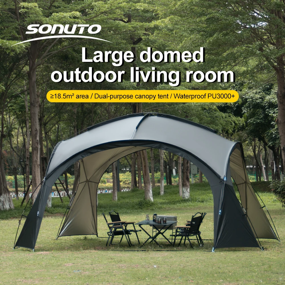 4-10 Person Automatic Camping Tent, 210D Oxford Waterproof Sun Shelter, Extra Large Anti-Mosquito Gazebo for Family Beach Party