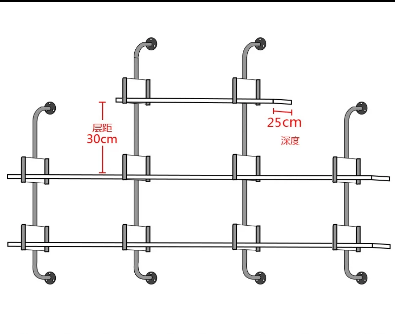 

Display rack wall bookcase multi-layer storage rack flower rack