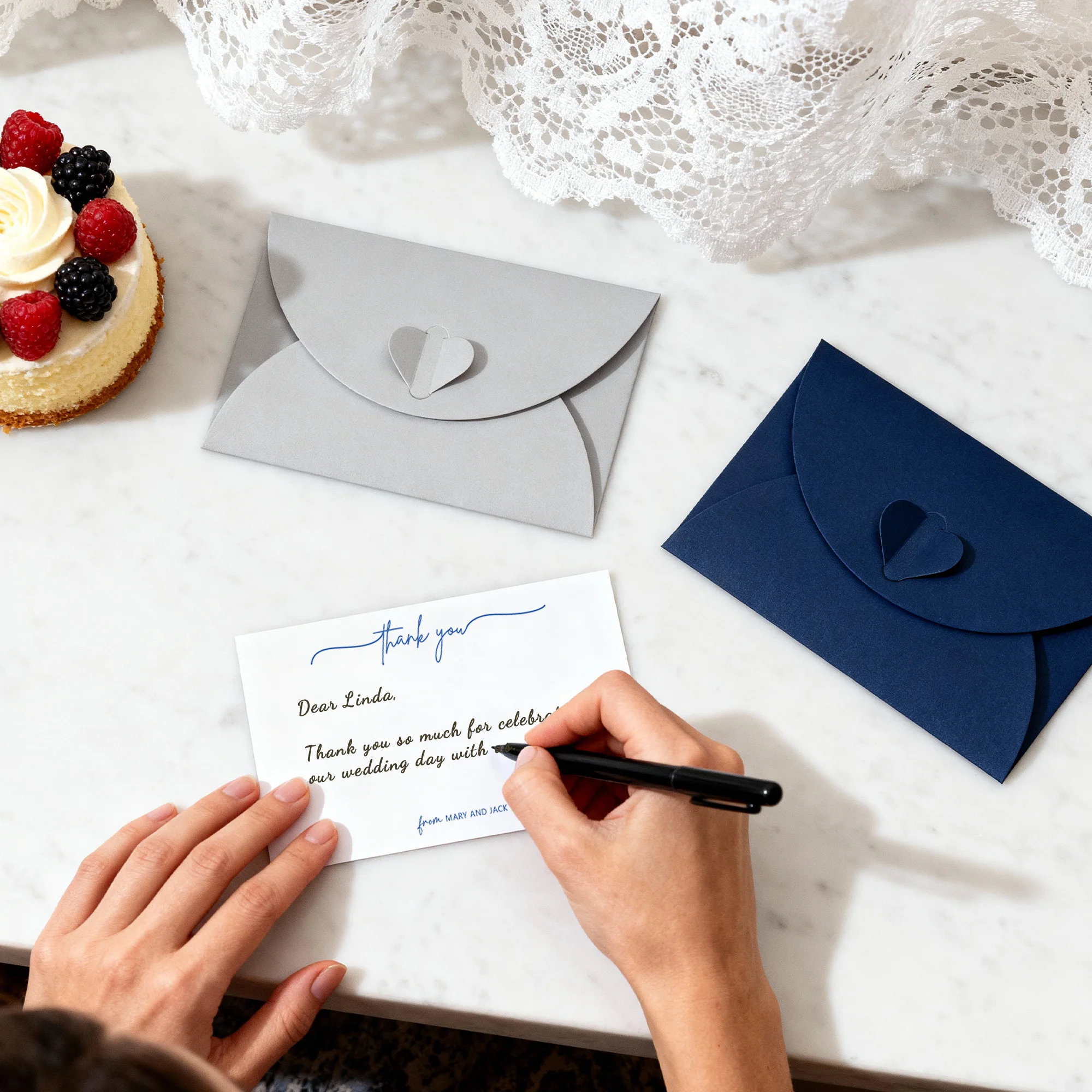 Benutzerdefinierte Umschläge Brief personalisierte Paare Dankeskarten mit Foto/Hochzeit Dankesbriefkarten/flache benutzerdefinierte Briefpapiernotiz – Detail 6
