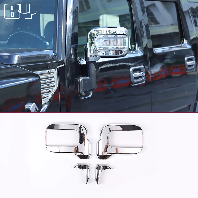 Car Outside Door Mirror Shell Rearview Mirror Cover Cap Stickers For Hummer H2 2003-2009 Car Accessories