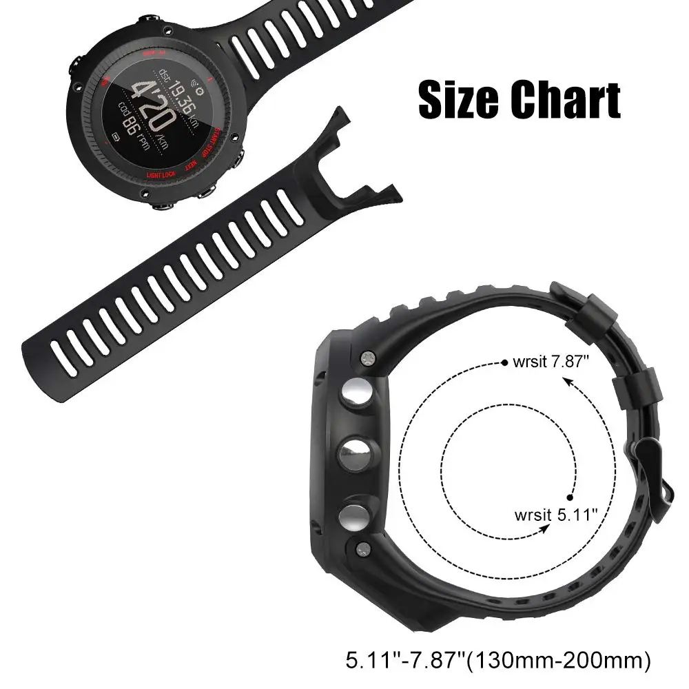 YAYUU Strap For Suunto Ambit 1/Ambit 2 2R 2S/Ambit 3, Silicone Bracelet Replacement Band For Suunto Ambit 3 Sport/3 Run/3 Peak