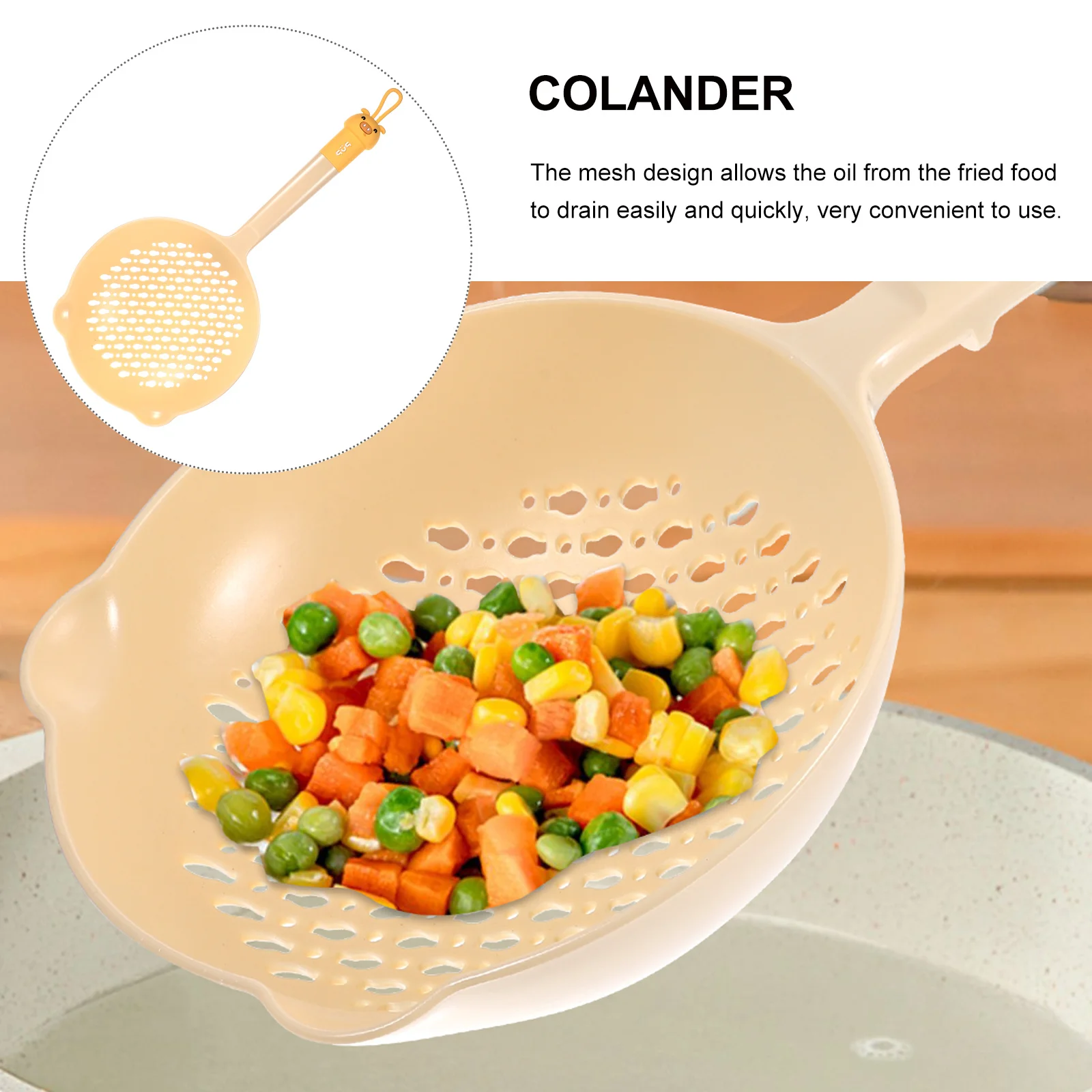 

Long Handle Strainer Ladle Nylon Pvc Fine Mesh Colander Spoon For Vegetables Frying Hot Pot Kitchen Use