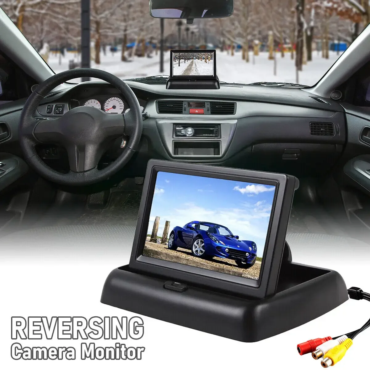 Car Monitor Camera Kit 4.3 inch Foldable Screen TFT LCD Vehicle Rear View Reverse Backup Parking System Night Vision