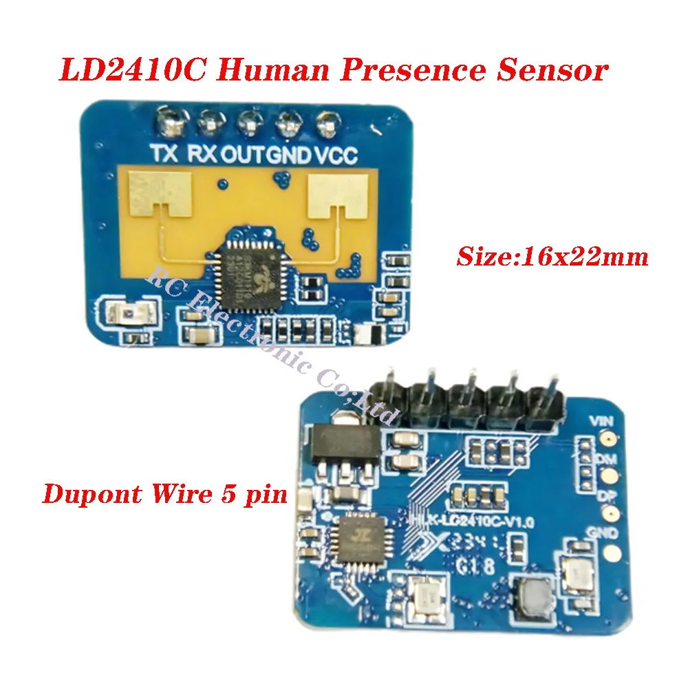 

HLK LD2410C Human Presence Sensor 24G Millimeter Wave Radar Sensor Module Non-contact Heartbeat Motion Detection