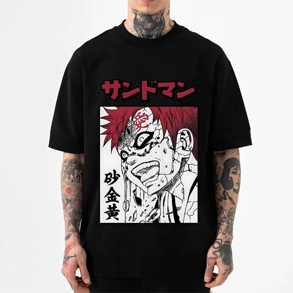 2026 Summer New Naruto Gaara Style Classic T-shirt High Quality Street Wear Suitable for Men and Women