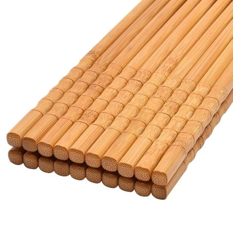 Amour Nook1 Pair Natural Bamboo Chopsticks Non Slip Grip Reusable Eco Friendly For Home Cooking Asian Food Daily Use