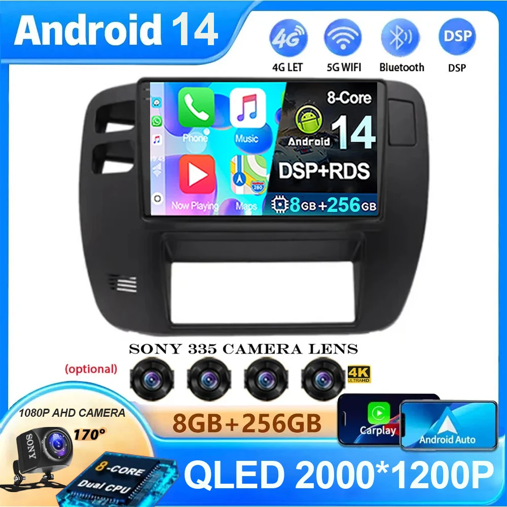 Android 14 Car Radio Auto Carplay For NISSAN Patrol 1997 - 2005 GPS Navigation Video Multimedia Player Autoradio 4G WiFi DSP BT