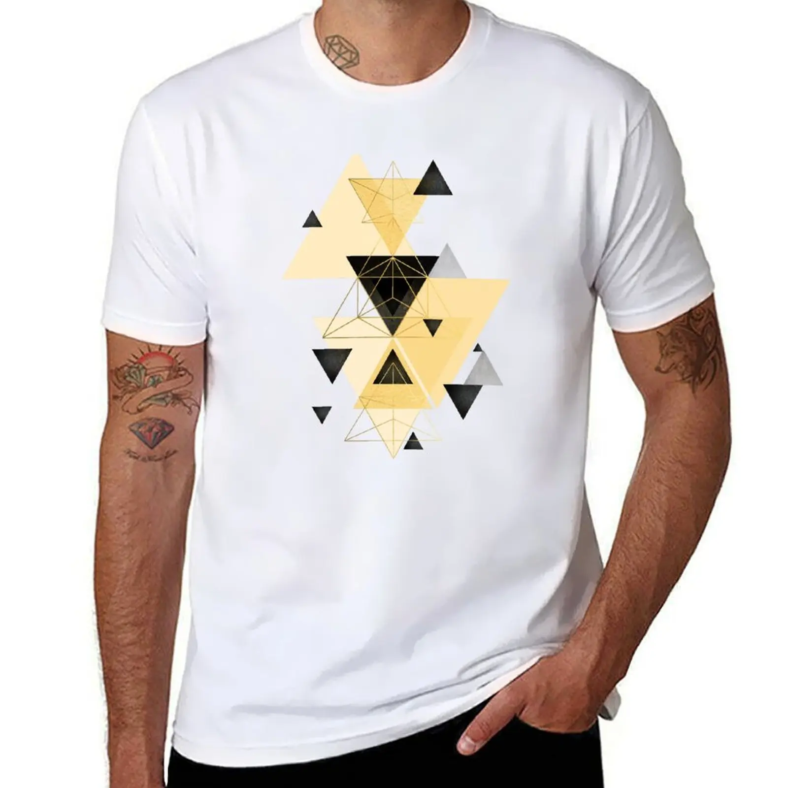 

Yellow Geo T-Shirt essential t shirt t shirts for man pack cotton funny t shirts man T-shirt