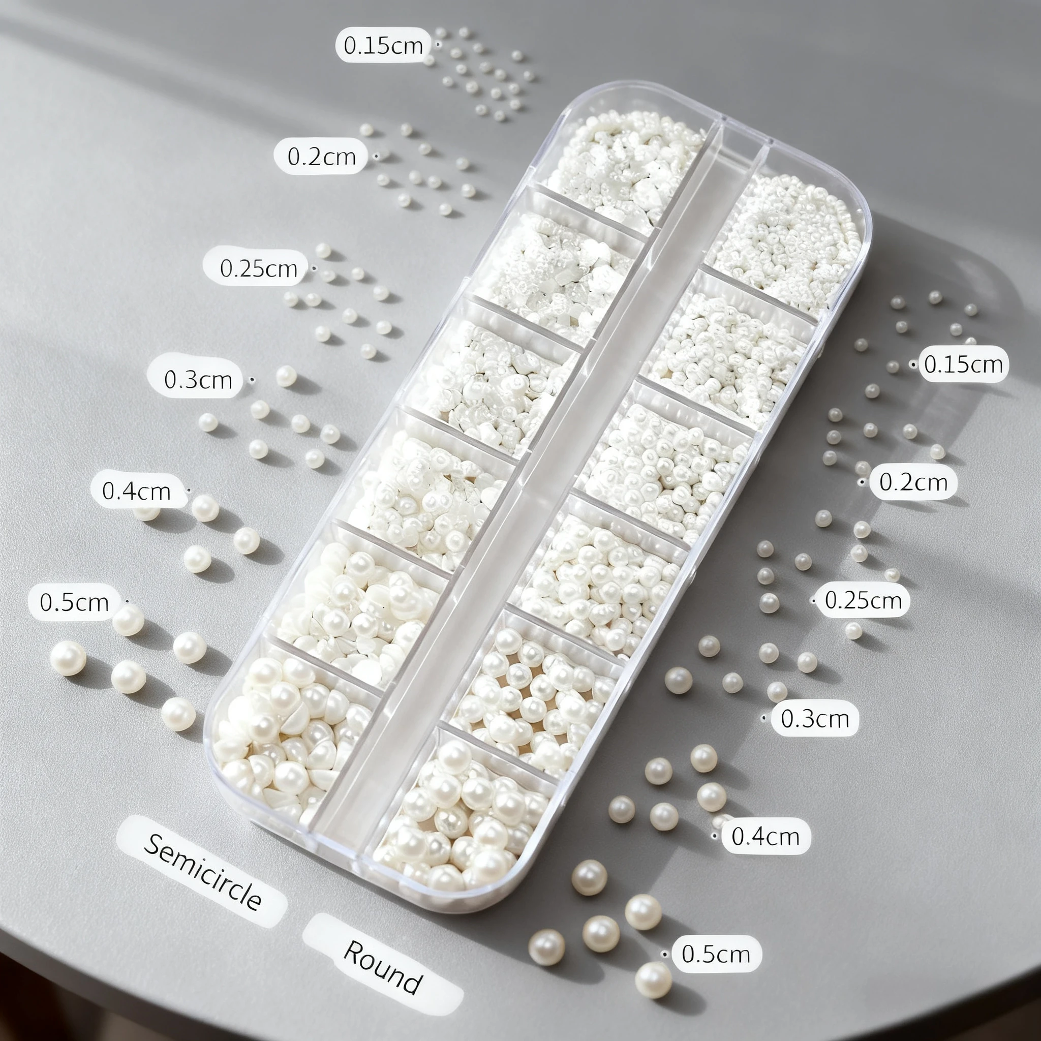 

12 сеток, 3D смешанный белый жемчуг, подвески для ногтей, 0,15-0,5 мм, круглые/ полукруглые жемчужные бусины, стразы для дизайна ногтей, аксессуары для маникюра «сделай сам»