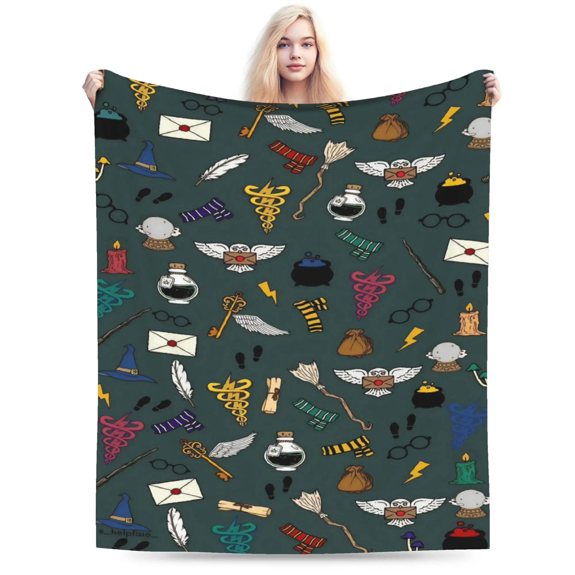 h-HP-p harryes potteres magic Blanket Ultra-Soft Fleece Healing Present  Throw Blanket Plush Thin Quilt