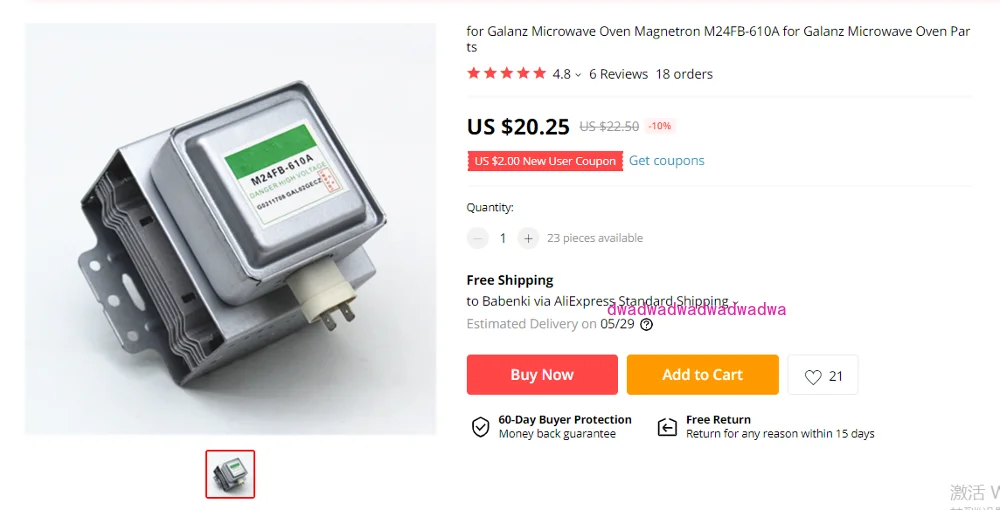 for Galanz Microwave Oven Magnetron M24FB-610A Microwave Oven Parts