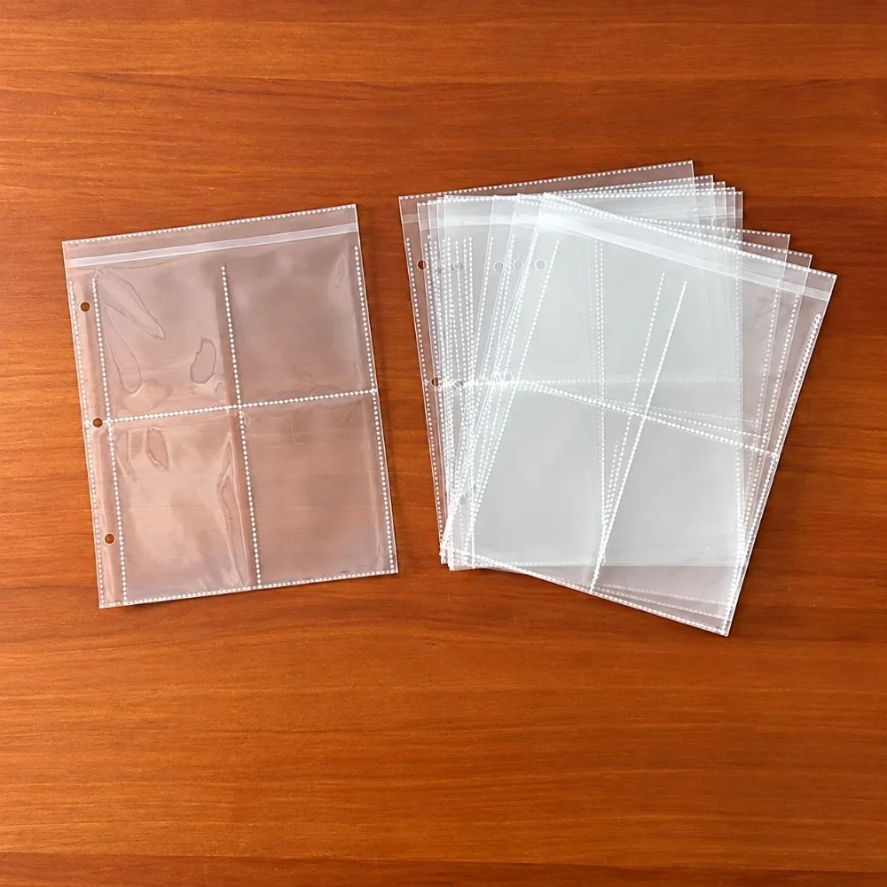 Easy Insert 3 Ring Card Sleeves A5 Size Multi-Pockets Photo Pocket Card Page Photocard Storage