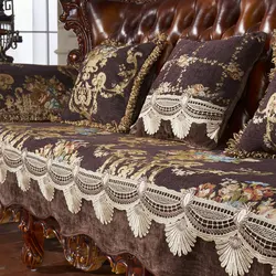 Floral Embroidered Couch Cover Set Modern Sectional Sofa Covers for Living Room Christmas Funda De Sofa