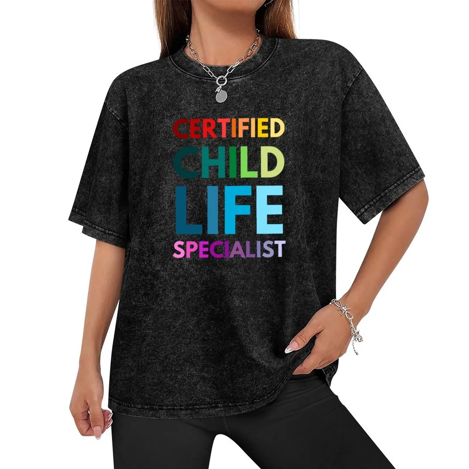 Child Life - Rainbow Certified Child Life Specialist T-Shirt shirts graphic tees blue archive Aesthetic clothing men clothes