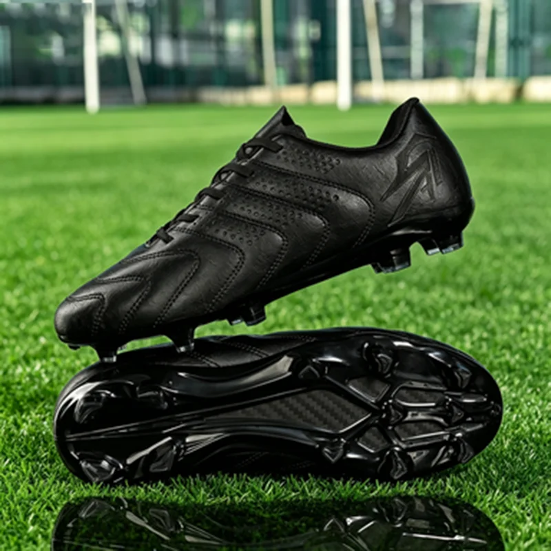 Low-cut Simple AG FG Football Boots Thin PU Woven Upper Light TPU Long Stud Comfortable Casual Natural Grass Shoes