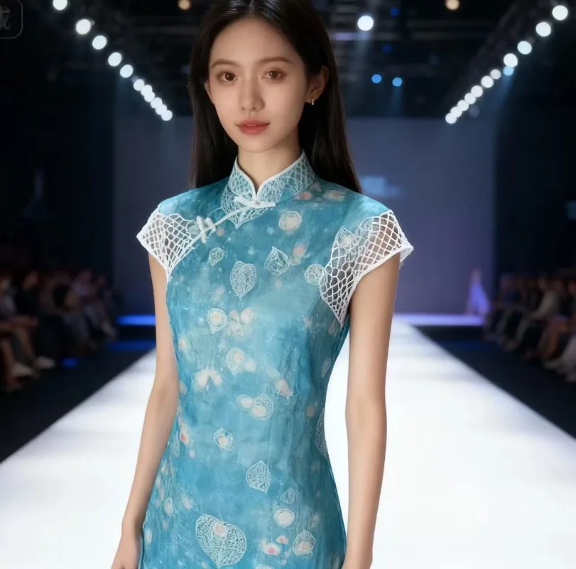 

100% Natural Ramie Cloth Printed Fabric High Quality Summer Dresses Robe DIY Handmade Thin Meters Lion Performance Parts Design