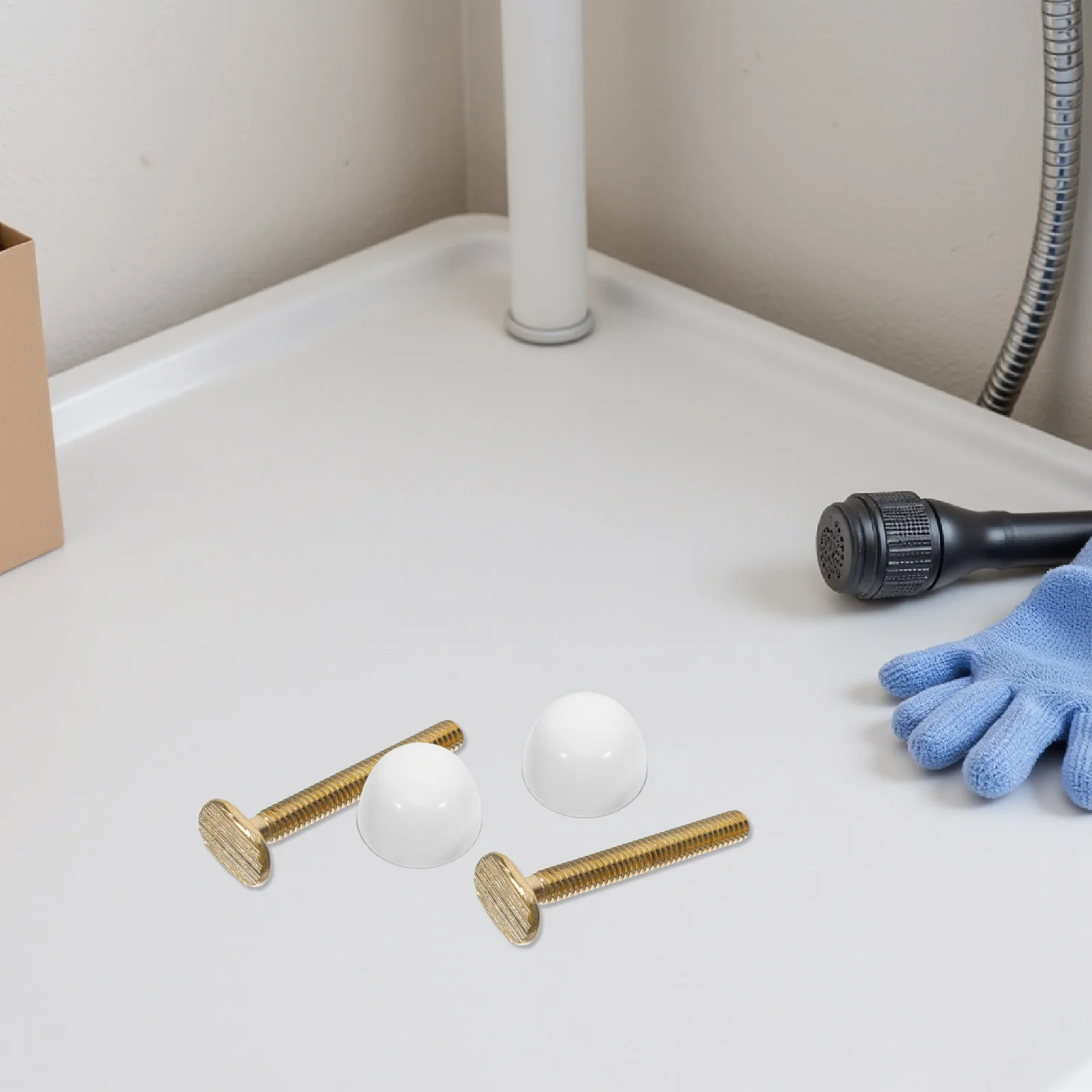 

2Sets Toilet Floor Bolt Kit Universal Metal Toilet Seat Bolts Caps Floor Fixing Mount Installation Fastener Gasket