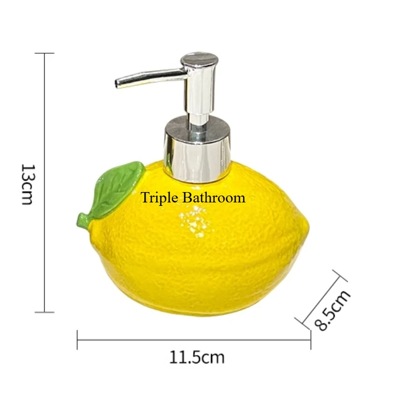 1pc Ceramic Lemon Liquid Soap Dispenser Shampoo Bottle Lotion Bottle Wrist Strap Soap Dispenser Bathroom Travel Supplies