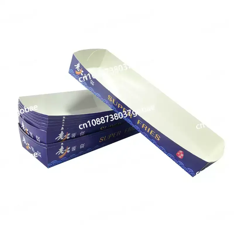 100pcs/lot Custom Snack Paper Box for French Fries/Square Paper Box/Disposable Paper Box for TaiWan Super Long 30mm French Fries