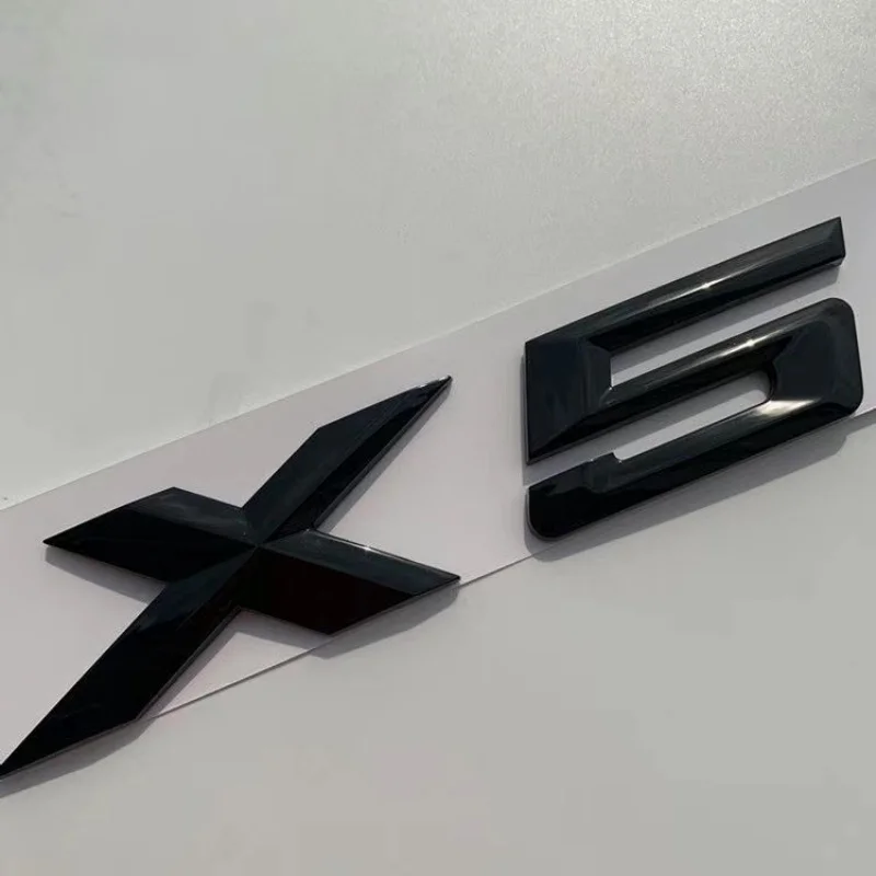 3d ABS Adhesive Matte Black Chrome Letter For Car Trunk BMW X5 Logo X5 Letters Stickers Emblem Badge E70 E53 F15 G05 Accessories view 3