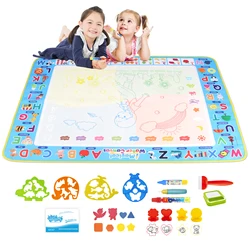 Coolplay Water Doodle Mat Coloring Drawing Mat with Reusable Magic Pens Montessori Painting Board Educational Toys Kids Gifts
