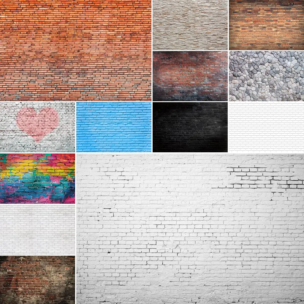 

MOON.QG White Red Brick Wall Backdrop Photographic Studio Wallpapers Background Photography Product Birthday Decoration Supplier