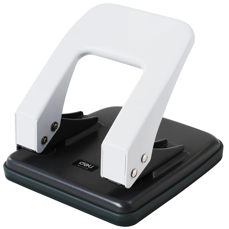 Deli 0104 Office Desk Heavy 2-Hole Punch Efforts Saving 6mm Binding Hole Distance 80mm Capacity 35 Sheets 80g Papers
