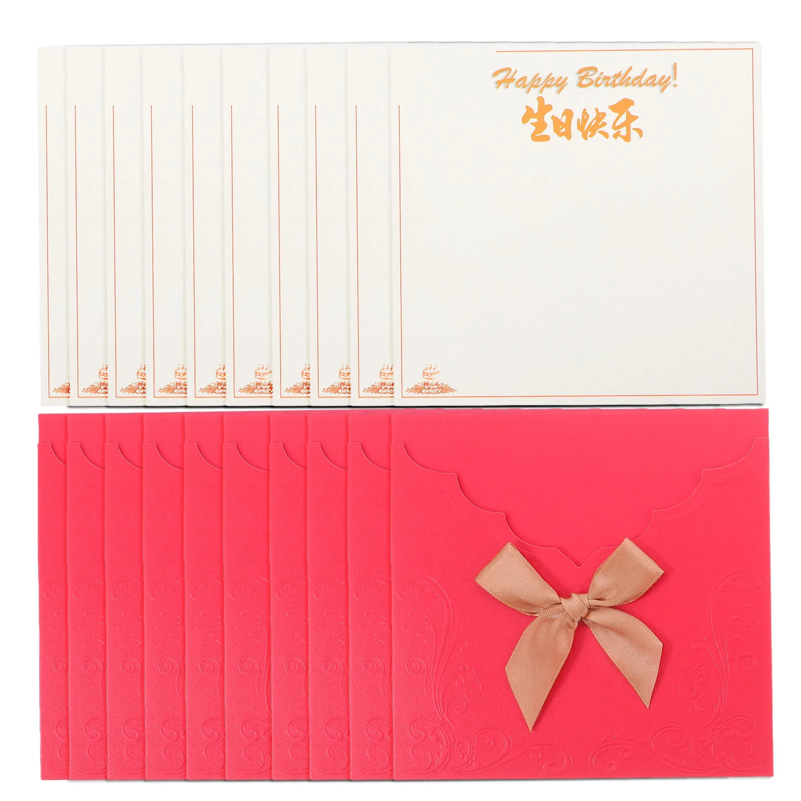10Sets Birthday Greeting Cards Employee Appreciation Versatile Occasions Multifunctional Quality Messages Envelopes