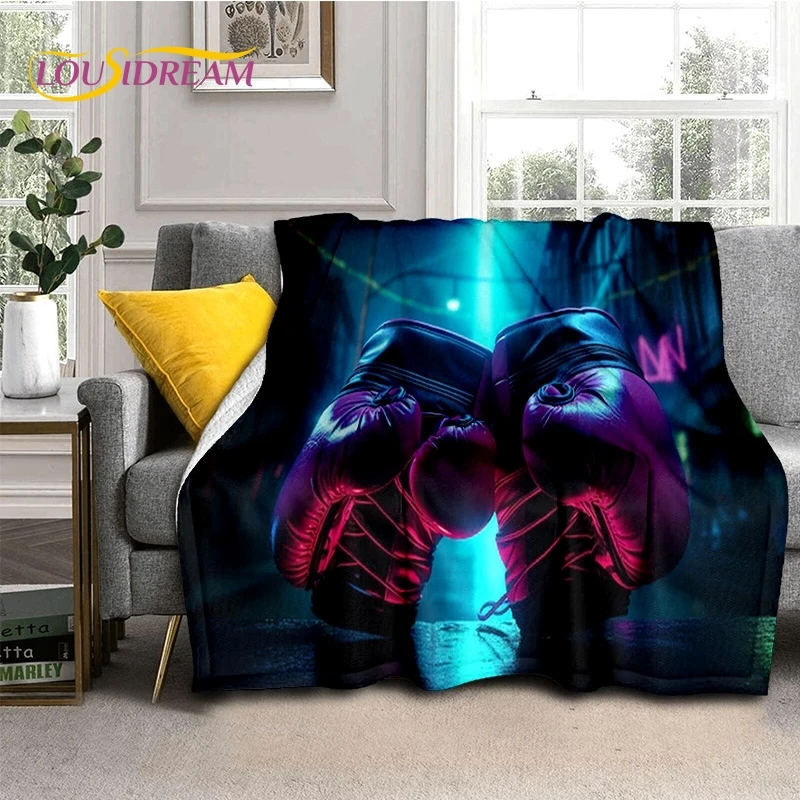 Boxing Gloves Boxer Fight Cartoon Soft Flannel Blankets,Throw Blanket Comfortable Blanket for Picnic Beds Sofa Home Bedroom Gift