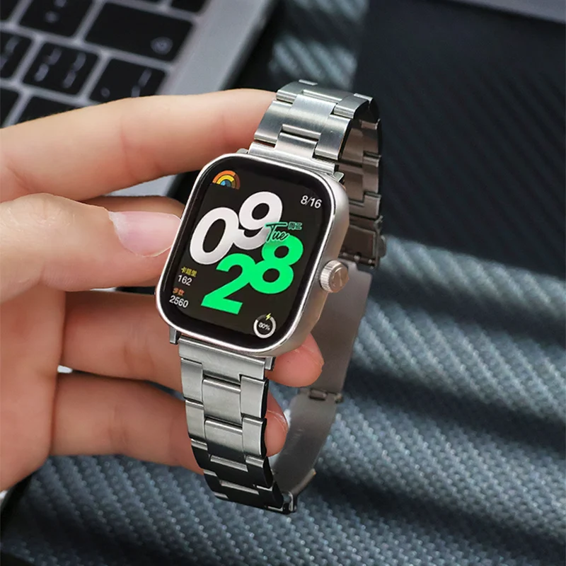 Edelstahl-Uhrenarmbänder für Redmi Watch 4, Smartwatch-Armband, Metall-Link-Armband, Correa für Xiaomi Mi Band 8 Pro Band