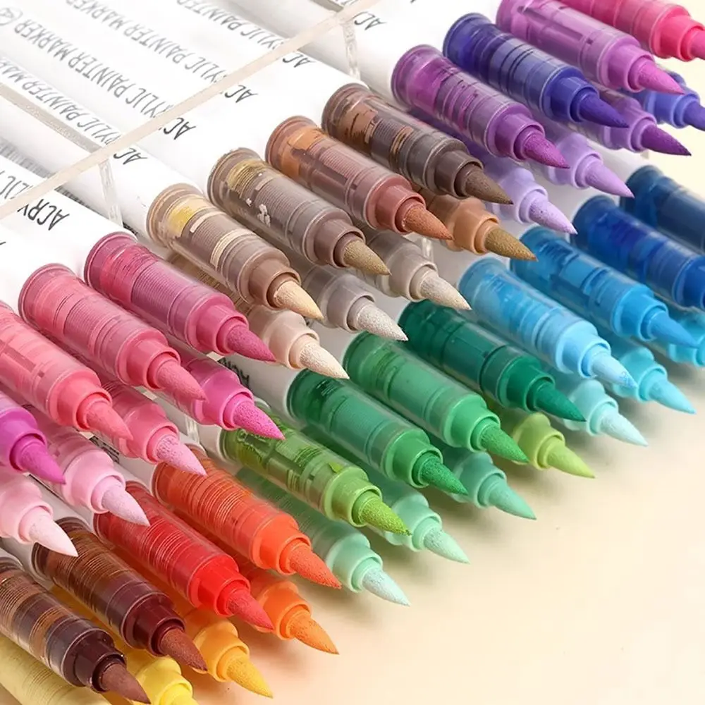 Portable 9-Colors Marker Pen Stackable Color Straight Liquid Colour Pen Hand Account Writing Art Stationery Acrylic Pen