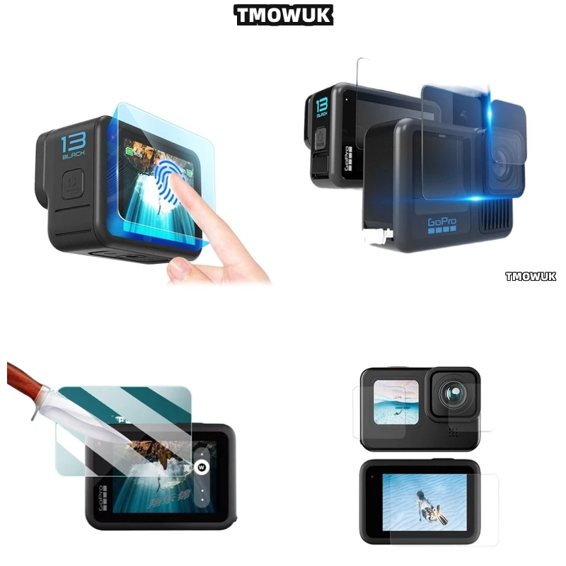 

For GoPro Hero 13 9H HD Tempered Glass Screen Lens Protector Full Front Back Coverage Anti-Scratch, Shatterproof Oleopho