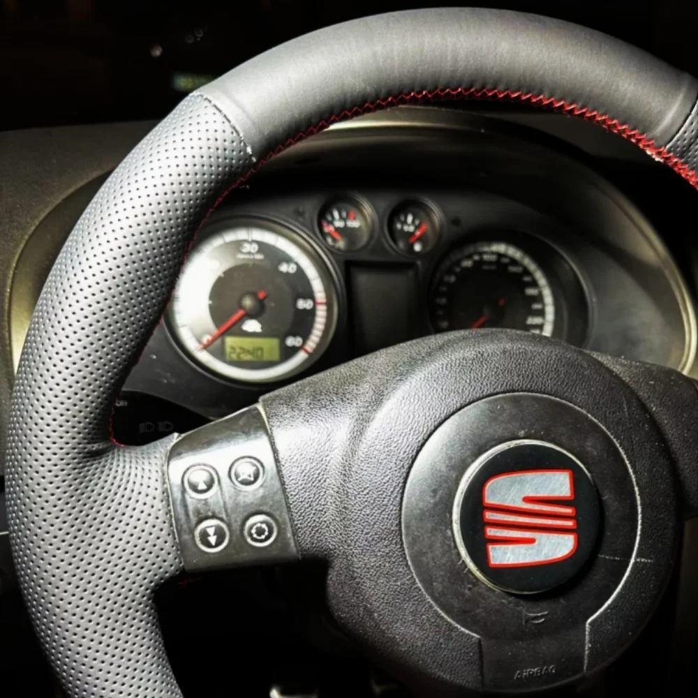 Customization Hand Sewing Microfiber Leather Car Steering Wheel Cover Accessories For Seat Leon (Mk2) 2006-2008 Ibiza (6L) 2007