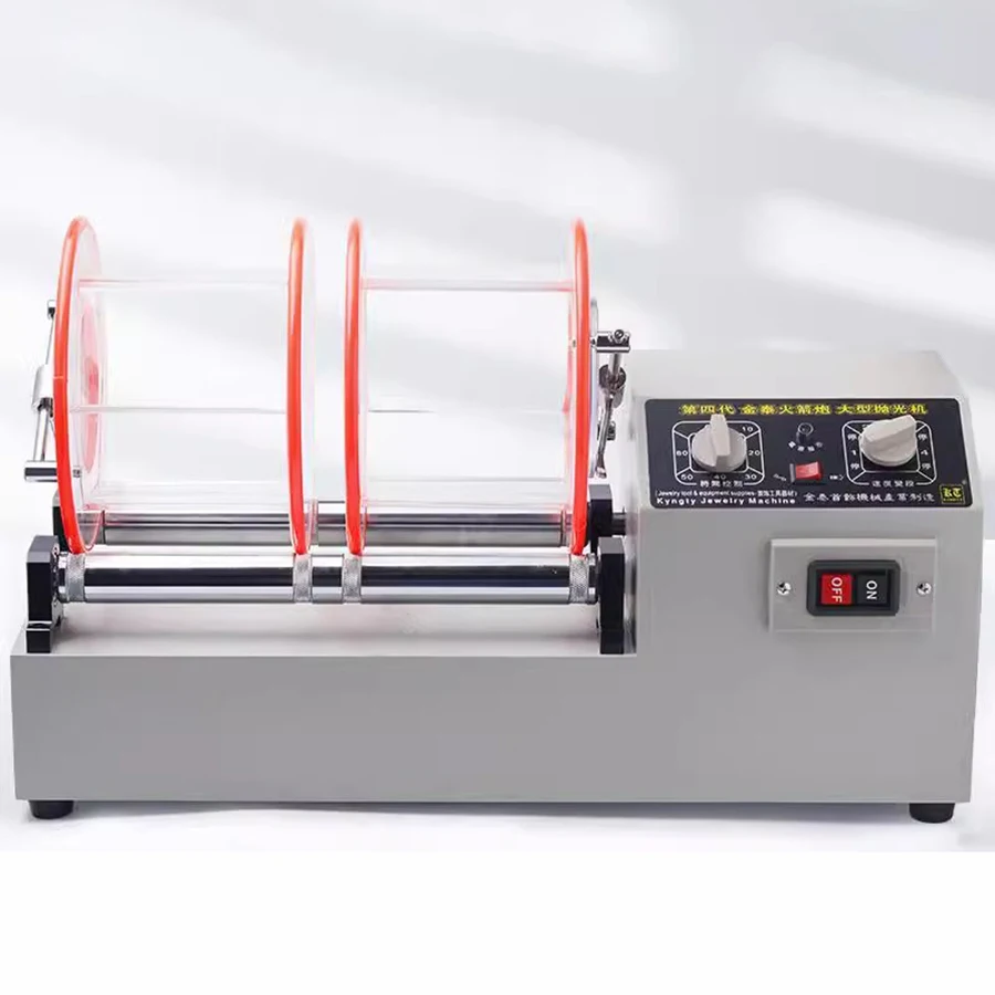 Kinway KT-1320 Dual Drum Rotary Tumbler 12kg Metal Jade Polishing Machine 20kg Jewelry Polisher Tools and Equipment