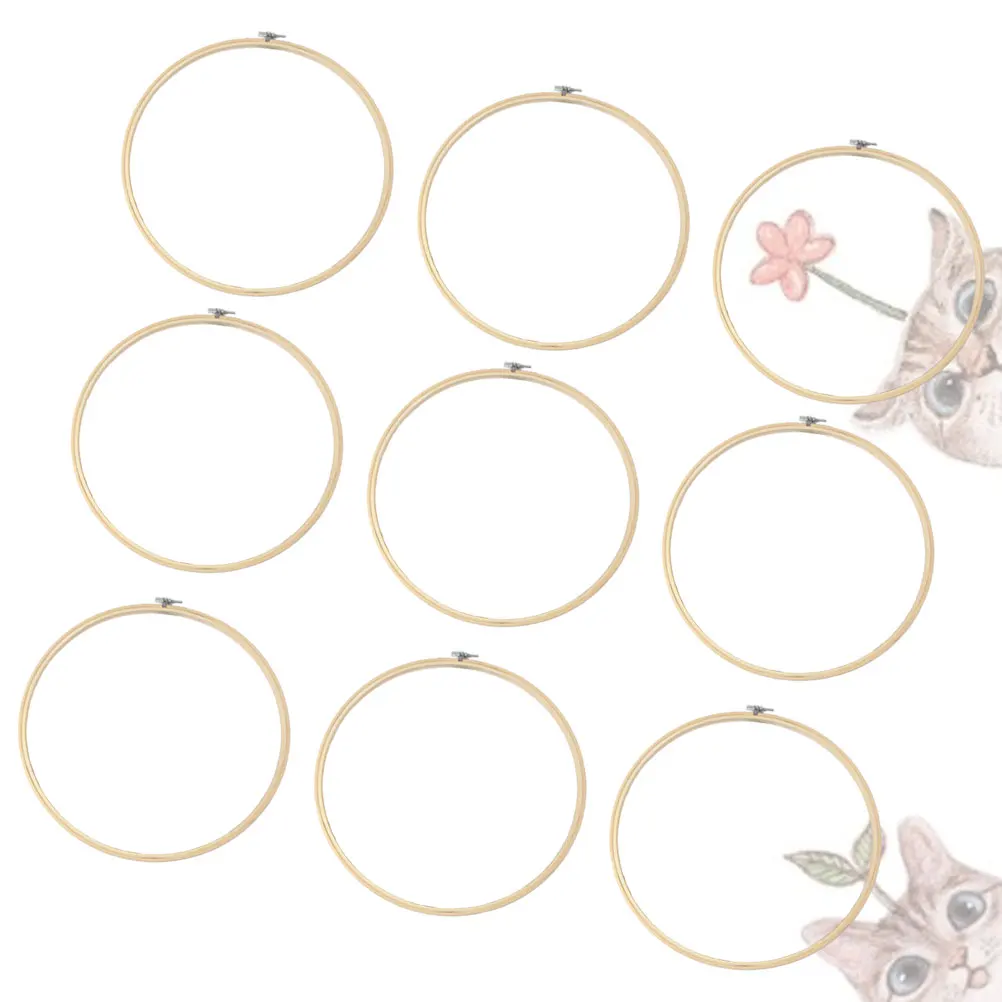 

10Pcs Bamboo Embroidery Hoop Frame DIY Craft Cross Stitch Chinese Traditional Sewing Tool 36cm Ideal for Quilting Projects