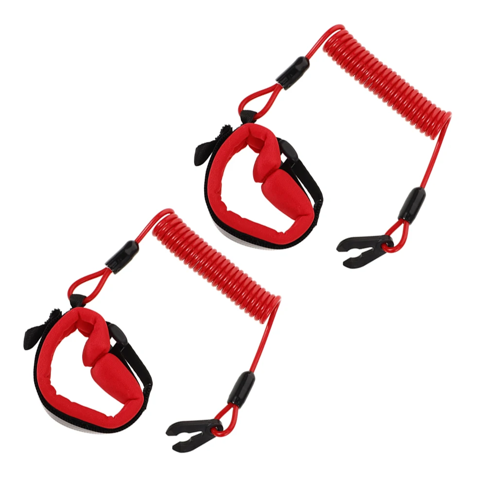 

2pcs Boat Engine Tether Cord Emergency Stop Safety Lanyard Outboard Motor Marine Harness Quick Release