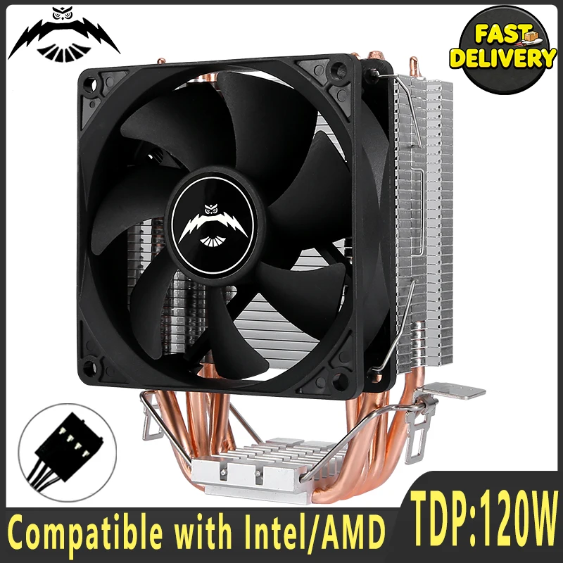 Computer Cpu Fan Tower Type Cooler 4 Heat Pipe Cooling Mute 90mm 4 Pin PWM Fans Install LGA115x 1200 1700 2011 X79 X99 I3 I5 AMD