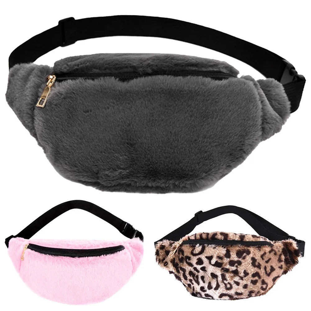 

Women Leopard Pattern Chest Bag Soft Plush Crossbody Bag Fashion Ladies Girls Sports Bag Personalized Shoulder Chest Crossover