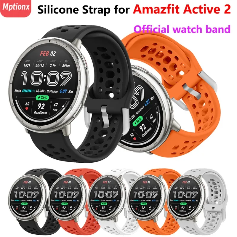 Silicone Strap For Amazfit Active 2 Original Sport Breathable Bracelet Intelligent Correa Amazfit Active2 Watchband Accessories