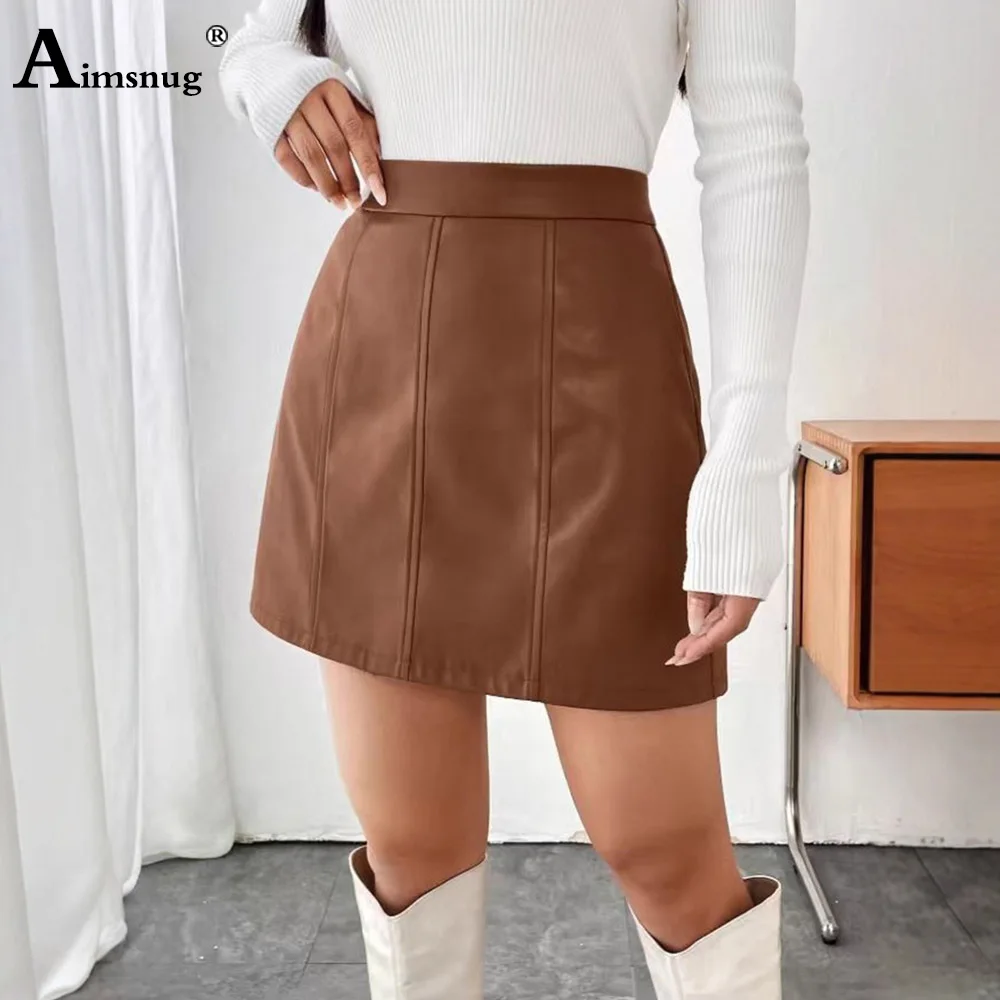 2026 Sexy Fashion Pu Leather Skirts Women High Cut Pencil Skirts Camel Soft Dance Hip Hop Bodycon Elastic Waist Short Bottom New