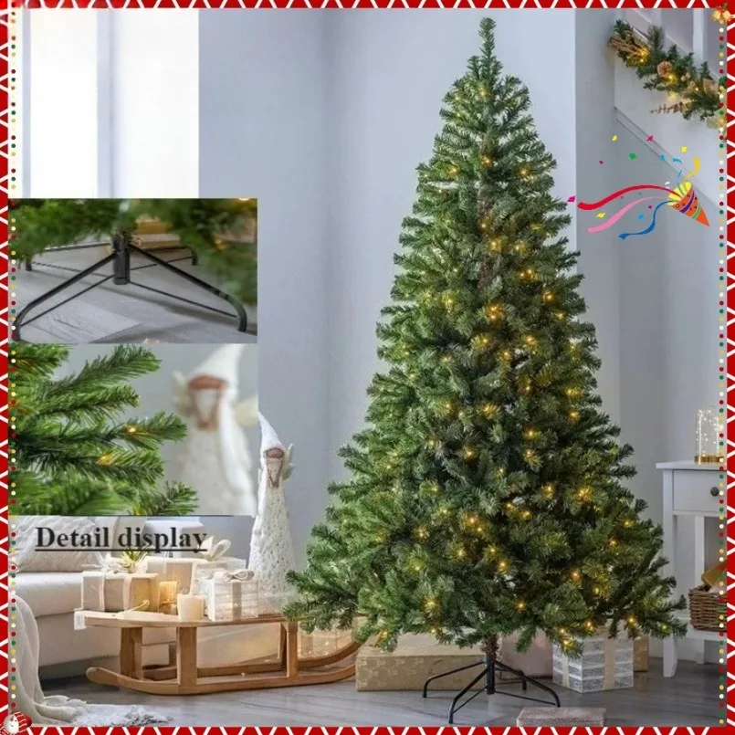 PVC Artificial Christmas Tree Encryption with LED Christmas Tree Lights 1.2m to 3m Christmas Family Hotel Atmosphere Decorations
