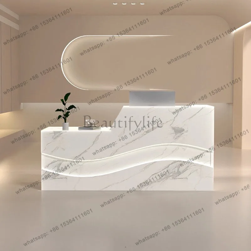 Modern Beauty Reception Desks Decorations Display Reception Desk Counter Simple Modern Recepcion Desk Commercial Furniture