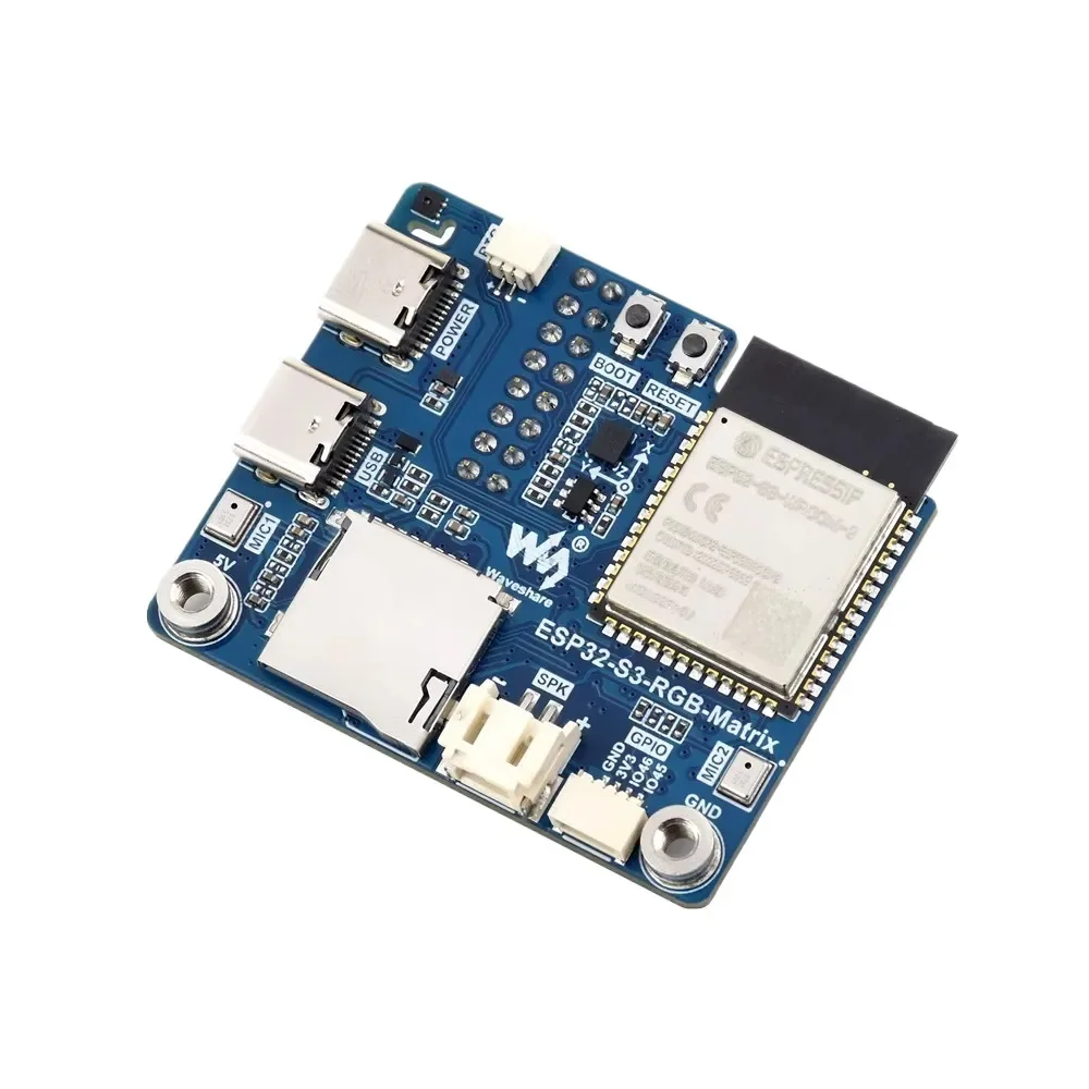 ESP32 S3 RGB Matrix LED Driver Board Dot Matrix Display Screen Dual Microphones AI Voice Module