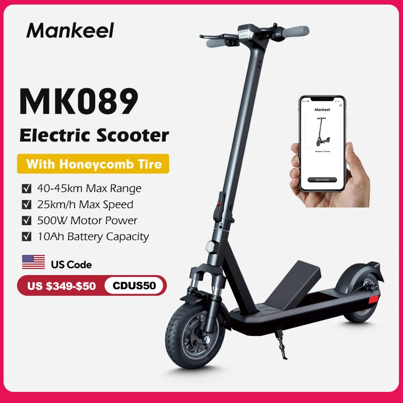 Mankeel Pioneer MK089 Electric Scooter for Adults 48V 10Ah 16pmh 800W Powerful E-Scooter with APP Control Electric Kick Scooter