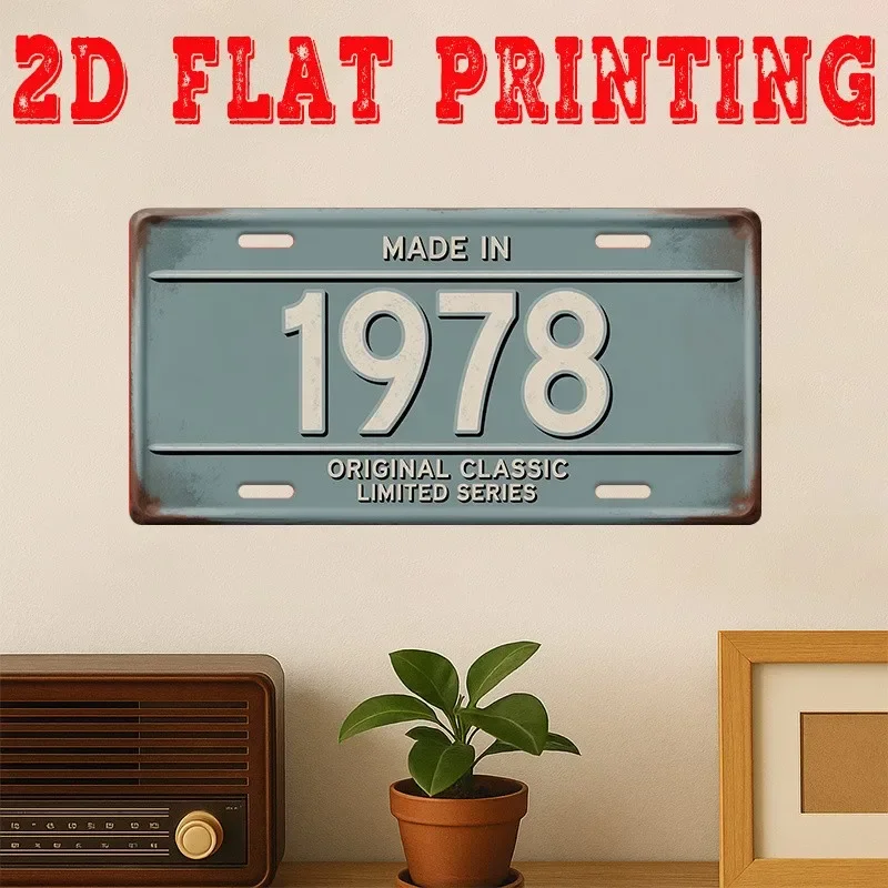 Made in 1978 Original Classic Limited Series AL Sign - Vintage Durable Metal Plaque Wall Decor, Home Office Bar Man Cave Wall